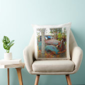 ヴィンテージの三十代のターコイズおよび錆のがらくた部品置き場車 クッション (椅子)