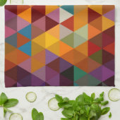 ヴィンテージの三角形パターン背景 キッチンタオル (折り畳み)