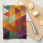 ヴィンテージの三角形パターン背景 キッチンタオル (四つ折り)