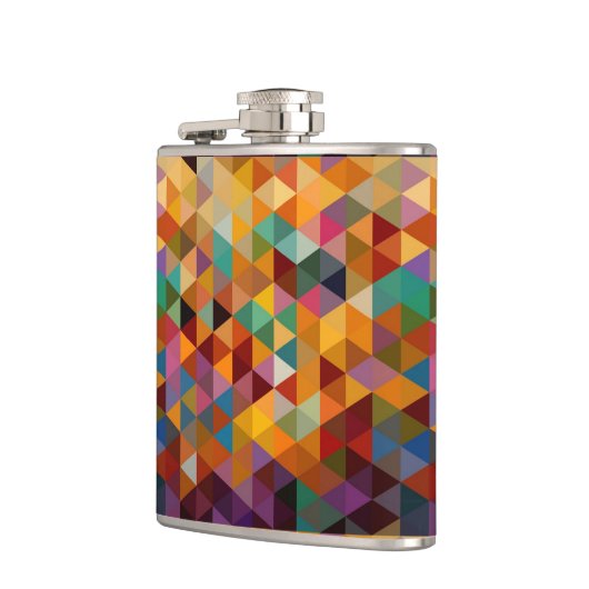 ヴィンテージの三角形パターン背景 フラスク (左)