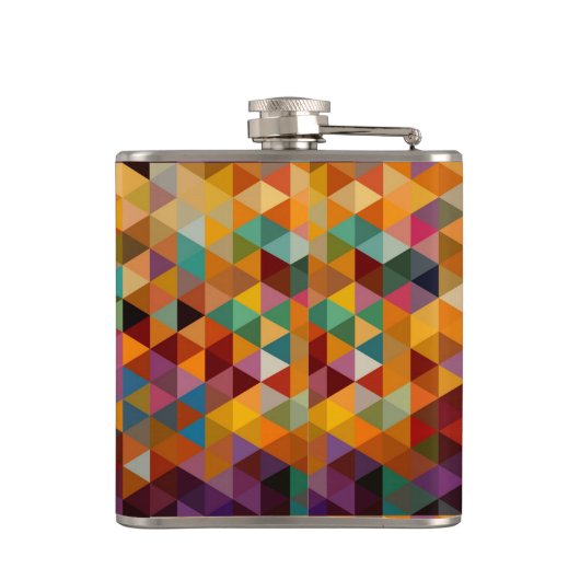 ヴィンテージの三角形パターン背景 フラスク (裏面)