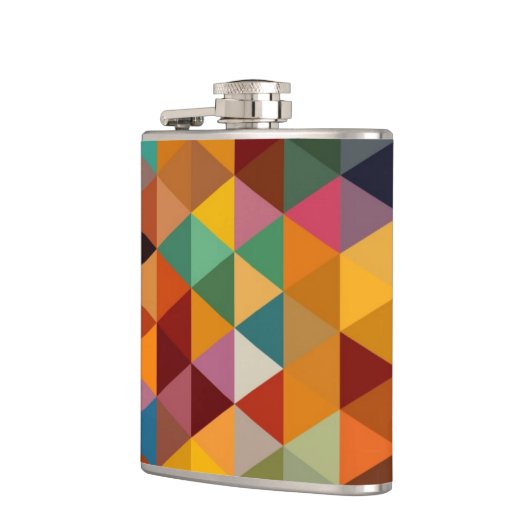 ヴィンテージの三角形パターン背景 フラスク (左)