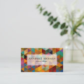 ヴィンテージの三角形パターン背景 名刺 (スタンド正面)