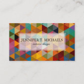 ヴィンテージの三角形パターン背景 名刺 (正面)