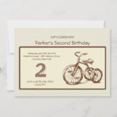 ヴィンテージの三輪車の招待状 招待状 (正面)