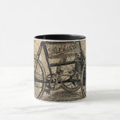 ヴィンテージの三輪車辞書の芸術の自転車の引用文 マグカップ (中央)