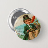 ヴィンテージの上のo朝ボタン 缶バッジ (正面&裏面)