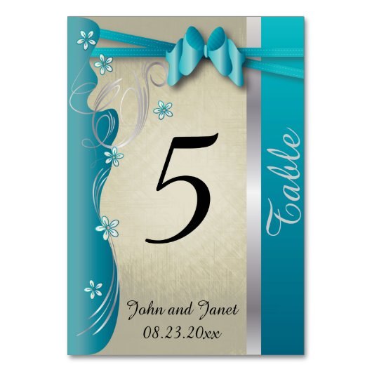 ヴィンテージの上品なターコイズおよび銀 テーブルナンバー (正面)