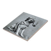 ヴィンテージの上品なパグの写真 タイル (側面)