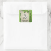 ヴィンテージの上品な曲線のデザイン|のペリドットの緑 スクエアシール (バッグ)