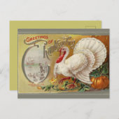 ヴィンテージの上陸プリタン感謝祭 ポストカード (正面/裏面)