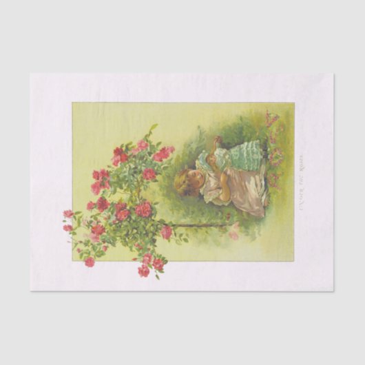 ヴィンテージの下の子供のバラ 薄葉紙 (正面)
