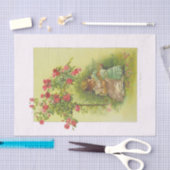 ヴィンテージの下の子供のバラ 薄葉紙 (クラフト)