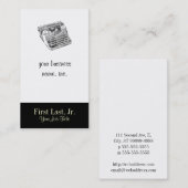 ヴィンテージの下草の動揺してなタイプライター 名刺 (正面/裏面)