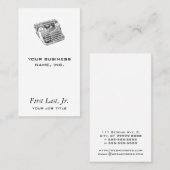 ヴィンテージの下草の動揺してなタイプライター 名刺 (正面/裏面)