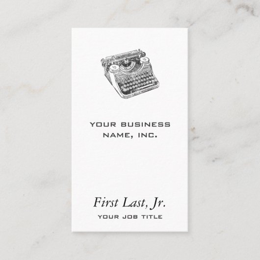 ヴィンテージの下草の動揺してなタイプライター 名刺 (正面)
