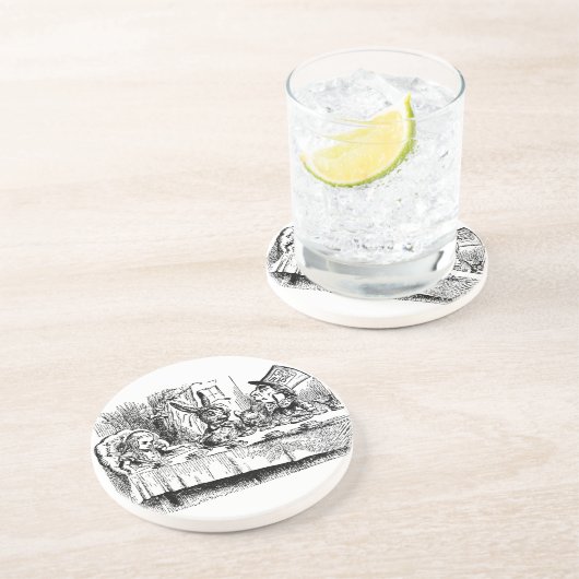 ヴィンテージの不思議の国のアリス、ティーパーティーのシーン コースター (側面)