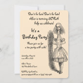 ヴィンテージの不思議の国のアリス、女の子の誕生日 招待状 (裏面)