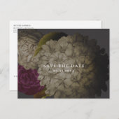 ヴィンテージの不機嫌な花柄の保存日付 案内ポストカード (正面/裏面)