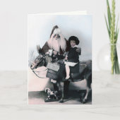 ヴィンテージの不気味なサンタクリスマスカード シーズンカード (正面)