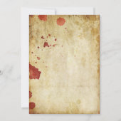 ヴィンテージの不気味なスケルトン ブラッディ ハロウィンパーティー 招待状 (裏面)