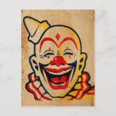 ヴィンテージの不気味なピエロの顔 ポストカード (正面)