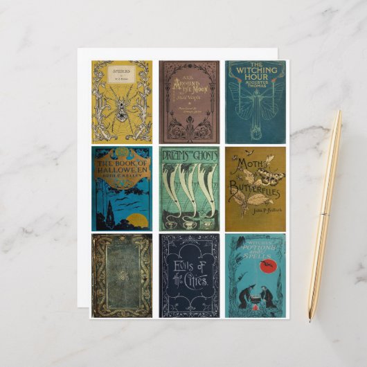 ヴィンテージの不気味なブックカバー (正面/裏面インサイチュ)