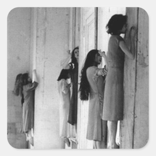 ヴィンテージの不気味な取り憑かれた女性 スクエアシール (正面)