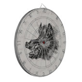 ヴィンテージの不道徳なイノシシwのきばのテンプレート ダーツボード (正面左)