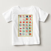 ヴィンテージの世界の国旗 ベビーTシャツ (正面)