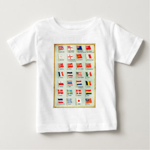 ヴィンテージの世界の国旗 ベビーTシャツ