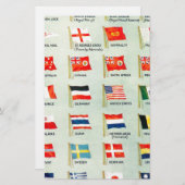 ヴィンテージの世界の国旗 便箋 (正面/裏面)