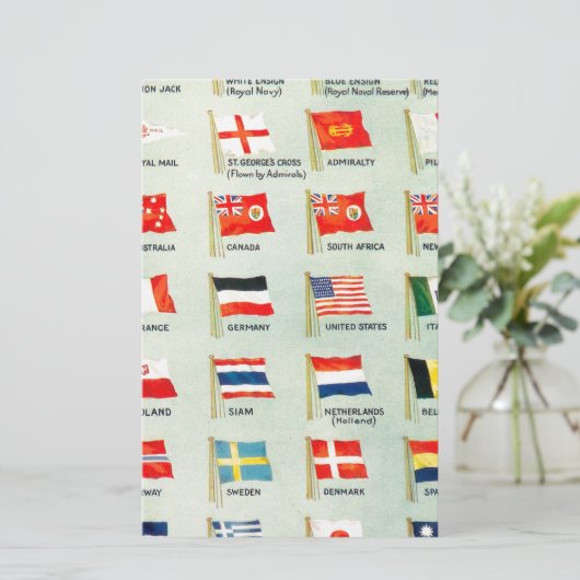 ヴィンテージの世界の国旗 便箋 (スタンド正面)