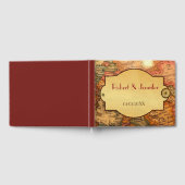 ヴィンテージの世界の旅行をテーマ結婚にした ゲストブック (全面)