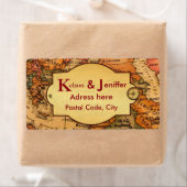 ヴィンテージの世界の旅行をテーマ結婚にした ラベル (インサイチュ)