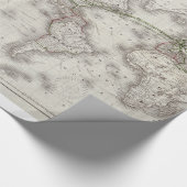 ヴィンテージの世界の電線地図(1855年) ラッピングペーパー (角)