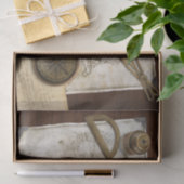 ヴィンテージの世界地図および用具 薄葉紙 (ギフト)