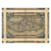 ヴィンテージの世界地図のアンティークの地図書 テーブルクロス (正面(横))