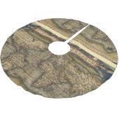 ヴィンテージの世界地図のアンティークの地図書 ブラッシュドポリエステルツリースカート (アングル)