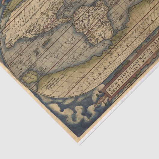 ヴィンテージの世界地図のアンティークの地図書 薄葉紙 (詳細)