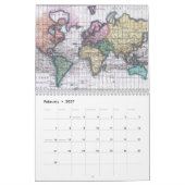 ヴィンテージの世界地図のカレンダー カレンダー (2月 2027)