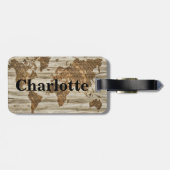 ヴィンテージの世界地図の世界の旅行者及び名前 ラゲッジタグ (裏面横)