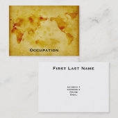 ヴィンテージの世界地図の名刺 名刺 (正面/裏面)