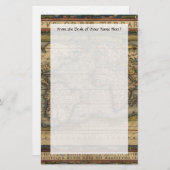 ヴィンテージの世界地図の地図書の歴史的デザイン 便箋 (正面/裏面)