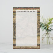 ヴィンテージの世界地図の地図書の歴史的デザイン 便箋 (スタンド正面)