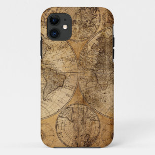 ヴィンテージの世界地図の地図書 iPhone 11 ケース