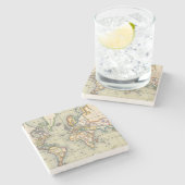 ヴィンテージの世界地図の石のコースター ストーンコースター (横)