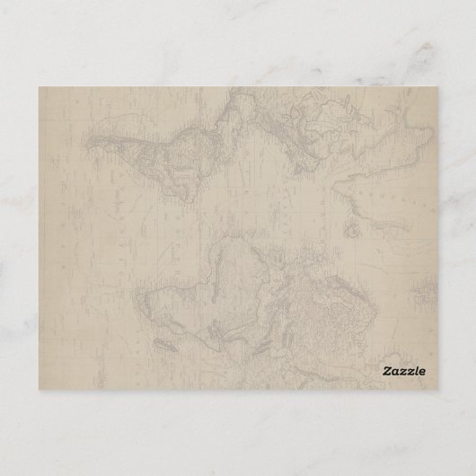 ヴィンテージの世界地図を使った外国語のフレーズ 結婚前のお茶会ゲーム ポストカード (裏面)