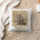 ヴィンテージの世界地図を自分で探索 クッション (ブランケット)