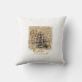 ヴィンテージの世界地図を自分で探索 クッション (裏面)